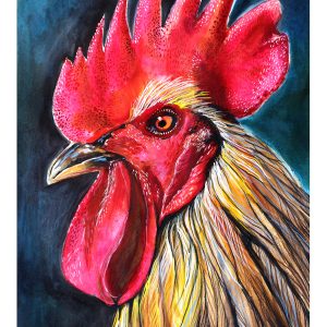 "Monsieur" 2020 Encre aquarelle et crayon de bois 18" 1/8"x 24" Papier Arches 140 livres 100% coton à faire encadrer